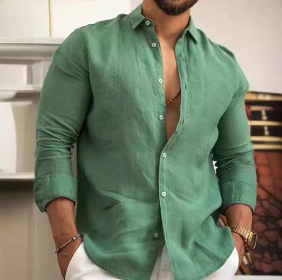 LeinenHerren Hemd SmaragdLux